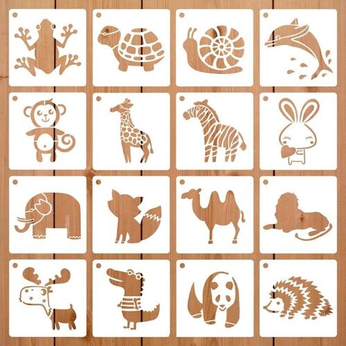 Pochoirs Graphiques En Forme D'animal, Pour Journal Intime, Scrapbooking, 16 Paquets