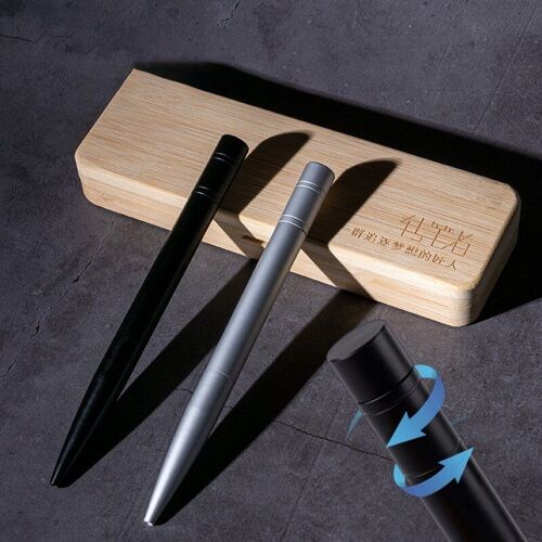 Stylo Rotatif Inscriptible En Alliage D'aluminium, Rotatif Silencieux Rechargeable De 0.5mm