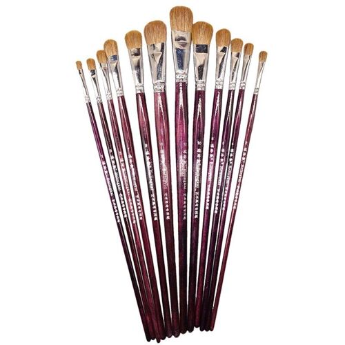 Pinceaux En Nylon Pour Peinture Artistique À L'huile Acrylique, 12 Paquets, Différentes Tailles, Pour Aquarelle, Visage, Peinture De Roche, Cadeau Pour Étudiants