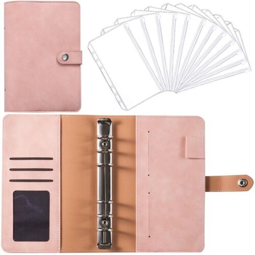 Ensemble De Reliure De Budget Rechargeable Avec 12 Poches, Carnet De Notes En Cuir Pu, Planificateur