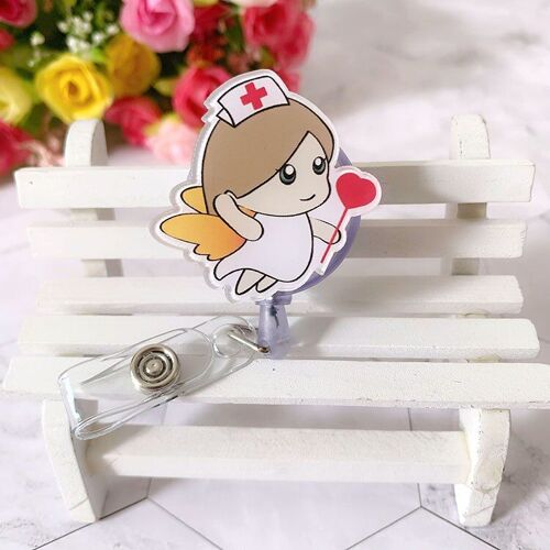 Porte-Badge Rétractable En Forme De Dessin Animé, 1 Pièce, Porte-Badge, Porte-Badge, Porte-Badge, Pour Les Infirmières Et Les Médecins