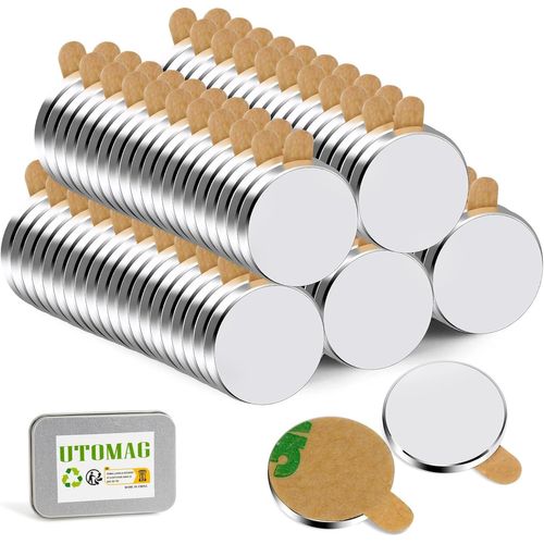 Lot De 100 Aimants Autocollants 10X1Mm - Petits Aimants Adhésifs Ronds Magnétiques En Néodyme Puissant Pour Réfrigérateur, Cuisine, Artisanat, Bricolage Et Photos