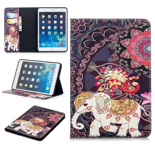 Apple Ipad Mini 1 2 3 4 Coque, Saturcase Beau Motif Pu Cuir Flip Portefeuille Support Porte-Carte Protecteur Case Cover Coque Housse Étui Pour Apple Ipad Mini 1 2 3 4 (Bft-4)