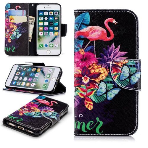 Apple Iphone 7 / Iphone 8 Coque, Saturcase Motif Unique Pu Cuir Magnétique Flip Portefeuille Support Porte-Carte Protecteur Cover Case Coque Housse Étui Pour Apple Iphone 7 / Iphone 8 (Bw-10)