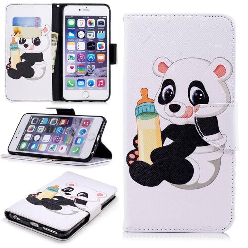 Apple Iphone 6 Plus / 6s Plus Coque, Saturcase Motif Unique Pu Cuir Magnétique Flip Portefeuille Support Porte-Carte Protecteur Cover Case Coque Housse Étui Pour Apple Iphone 6 Plus / 6s Plus 5.5" (Bw-6)