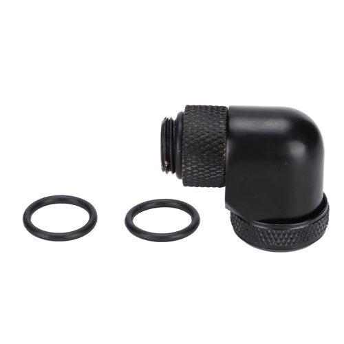 Raccord de refroidissement par eau Ordinateur rotatif à 360 degrés Connecteur de tube dur anti-chute refroidi à l'eau (noir)