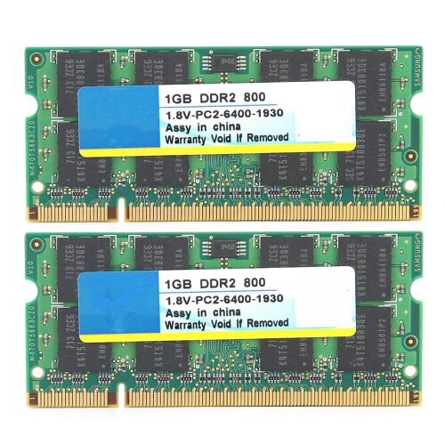 2pcs Xiede DDR2 1GB Module de Mémoire 800Mhz PC2-6400 1.8V Entièrement Compatible pour Ordinateur Portable
