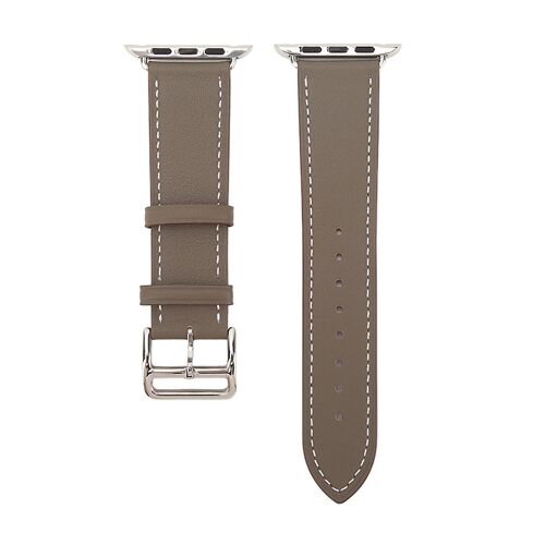 Bracelet De Montre De Montre Intelligente En Cuir Accessoire De Montre Intelligente Pour Ios Watch Series Se 8 7 6 5 4 3 2 1 42mm 44mm 45mm Gris