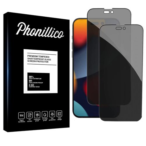 Verre Trempe Pour Iphone 14 Pro Max [Pack 2] Film Noir Anti Espion Vitre Protection Ecran Phonillico©