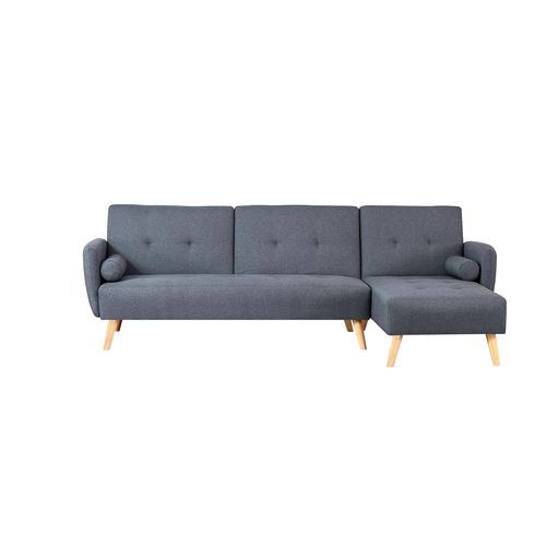 Leska - Canapé Scandinave Convertible 3 Places Gris Foncé