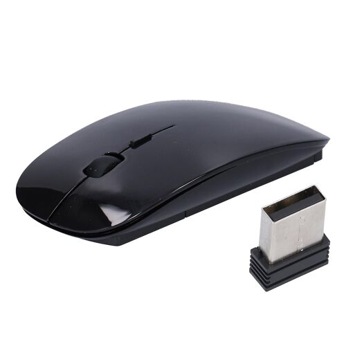 Souris sans fil Smart Slim Portable 2.4G Souris sans fil avec récepteur USB pour ordinateur portable de bureau TabletteNoir