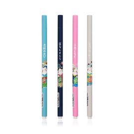 Stylo Gel Chat Dessin Animé Kawaii, Bille À Roulettes, Encre Noire, Stylo Journal, Fournitures Scolaires, Papeterie Mignonne, 4 Pièces/Ensemble 0.5mm
