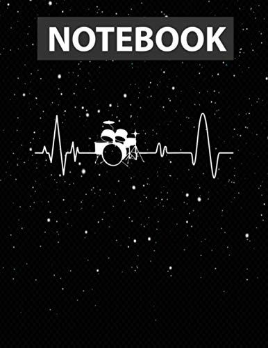 Drums Heartbeat For Drummers & Percussionists / Notebook Journal Line / Large 8.5''x11''