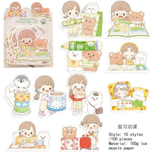 Bloc-Notes Pour Journal De Fille, 100 Pièces, Papier Non Collant, Décoration Pour Scrapbooking, Mignon Kawaii, Fournitures De Papeterie