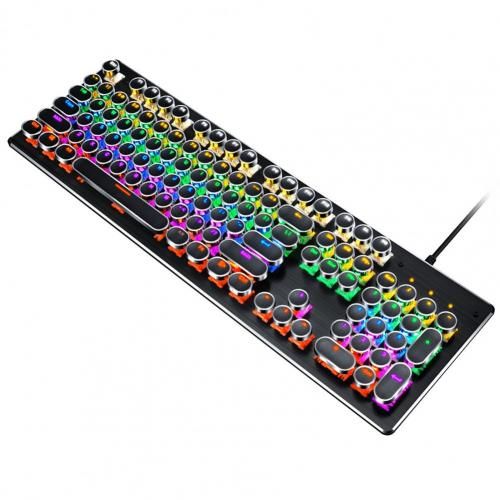 Clavier mécanique de jeu blanc punk, 104 touches, pour ordinateur portable, russe, anglais, hébreu, espagnol, arabe