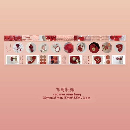 Ruban Adhésif Washi En Pvc 3 Pièces/Ensemble Extrêmement Beau, Décoration De Journal Simple Kawaii, Rubans De Masquage, Fournitures De Papeterie Scolaire