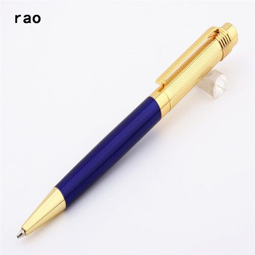 Stylo À Encre Bleue De Luxe De Qualité, Chapeau D'or 855, Pointe Moyenne, Pour Le Bureau, Nouveau