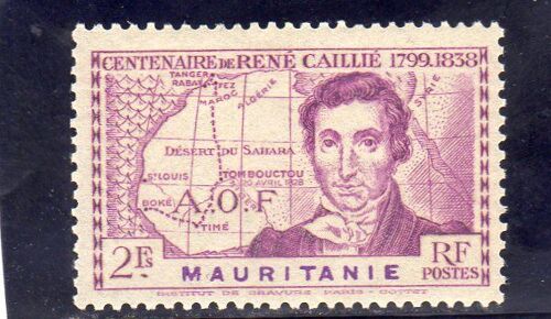 Timbre-Poste De Mauritanie (Centenaire De La Mort De LExplorateur René Caillié)