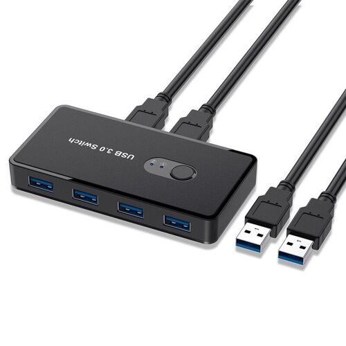 Commutateur USB 3.0, dispositif de partage d'imprimante à 4 ports USB pour le partage d'ordinateur/souris/clavier 2 en 4 sorties