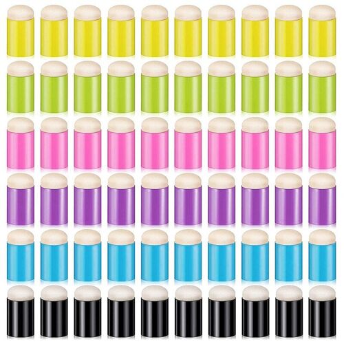 60 Pièces Doigt Éponge Daubers Doigt Peinture Éponge Artisanat Dessin Éponge Dauber Pour La Peinture D'art Encre Artisanat