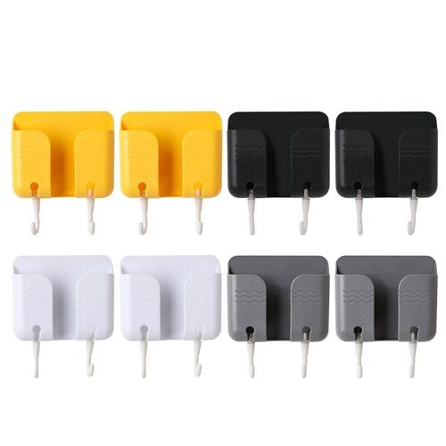 Support Mural Auto-Adhésif Pour Téléphone Portable, 8 Pièces, Boîte De Rangement Avec Crochets Pour Télécommande