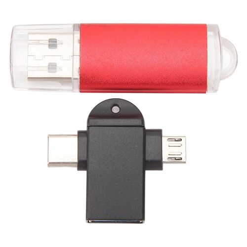 Clé USB Clé USB Portable Compacte avec USB vers Type C et Adaptateur Micro USB pour Windows 98 pour OS X 9 Rouge 32 Go