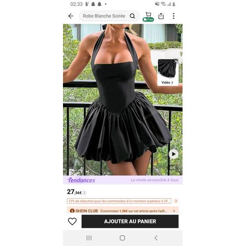 Robe Bulle Noire Dos Nu