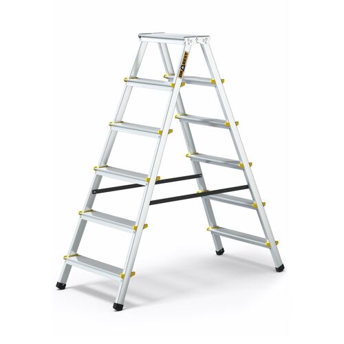 DWA Escabeau double pliable en aluminium 6 marches