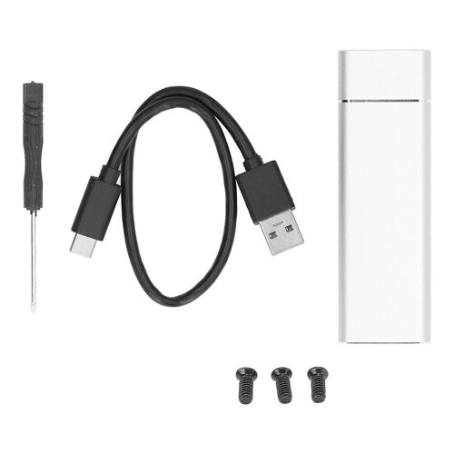 Boîtier USB C SSD M.2 NGFF Transfert haute vitesse USB3.0 5 Gbps USB 3.1 10 Gbps Type C Boîtier SSD en métal pour ordinateur Argent