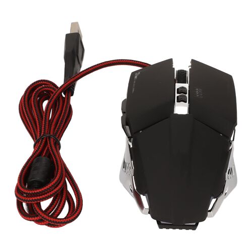 Souris de jeu Design ergonomique 4 DPI Respiration réglable RBG rétro-éclairé Contrôle précis Souris de bureau pour ordinateur portable de bureau noir