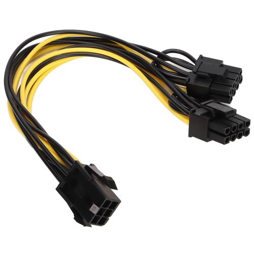Câble D'alimentation 6 broches Femelle PCIE vers 2xPCIE 8 broches Mâle 20cm GPU Adaptateur Secteur pour Accessoires Informatiques 6 Pcs