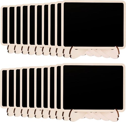 20 Ensembles De Mini Panneaux De Tableau En Bois De Base (10 * 7,5 Cm, Rectangulaires) Avec Chevalet De Support, Babillard Artisanal Pour La Décoration Intérieure