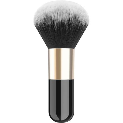 Pinceau De Maquillage Professionnel, Grande Tête Ronde Et Douce À Poignée Unique Pour Fond De Teint En Poudre Bb Crème, Outil De Maquillage Pour Pinceaux Cosmétiques, Noir Et Or 