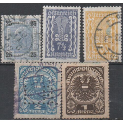 Autriche: Lot De 5 Timbres