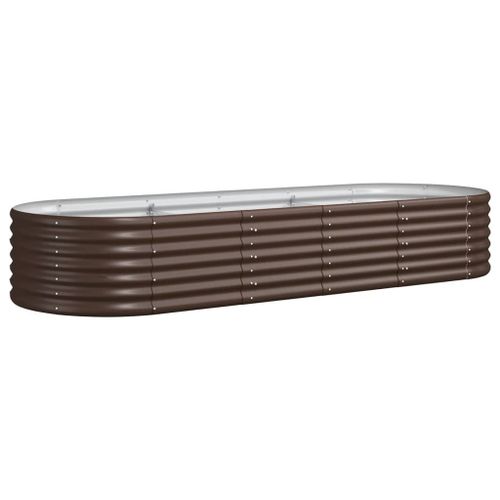 Vidaxl Jardinière De Jardin Acier Enduit De Poudre 224x80x36 Cm Marron