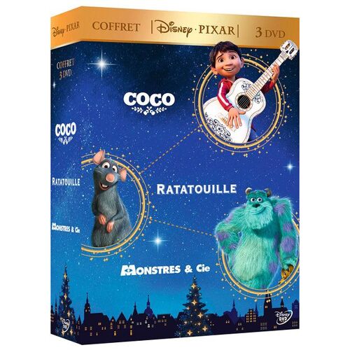 Coffret Disney Pixar 3 Dvd : Coco + Ratatouille + Monstres & Cie - Pack
