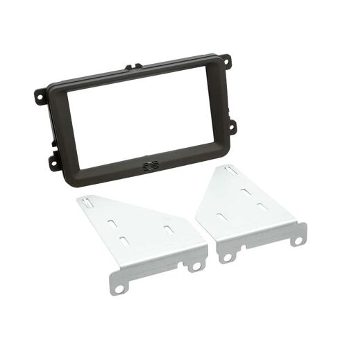Adaptateur de façade soft touch 2-DIN compatible avec Seat/Skoda/VW noir