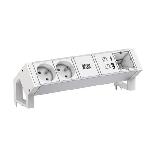 Bachmann Desk2 Alu White 2x Ute 1x Cm 1x Usb A/c 22w 0,2m Gst18