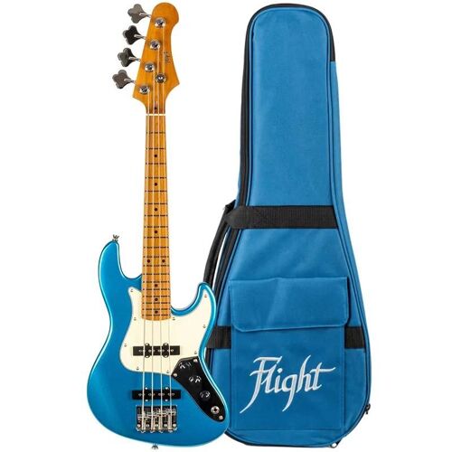 Flight Rock Series Mini Jb Bass Lake Placid Blue Basse Électrique Compacte Avec Housse