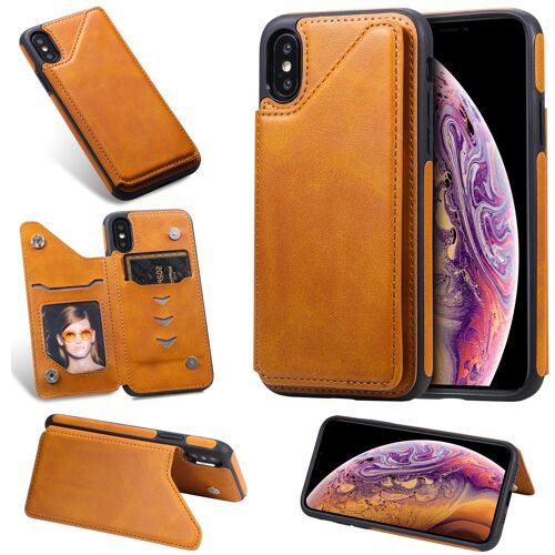 Coque iPhone XS,Etui pour iPhone XS,Coque en cuir pour iPhone XS,Convient a etui la iPhone XS,Marron