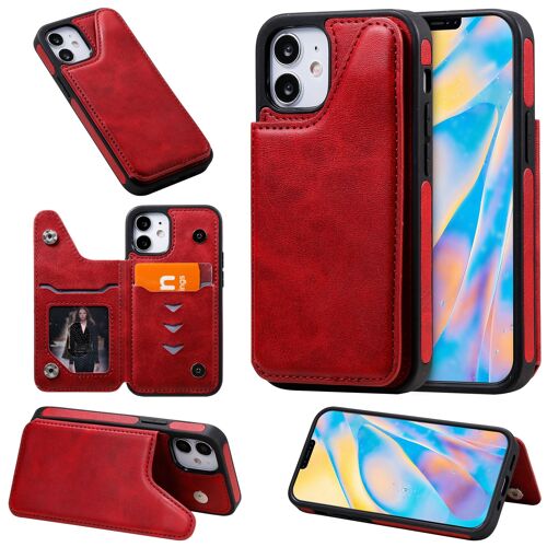 Coque iPhone 12 mini,Etui pour iPhone 12 mini,Coque en cuir pour iPhone 12 mini,Convient a etui la iPhone 12 mini,Rouge