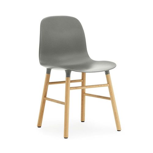 Normann Copenhagen Set De 2 Chaises Form Chair Avec Piètement En Chêne (Gris - Polypropylène Et Chêne)