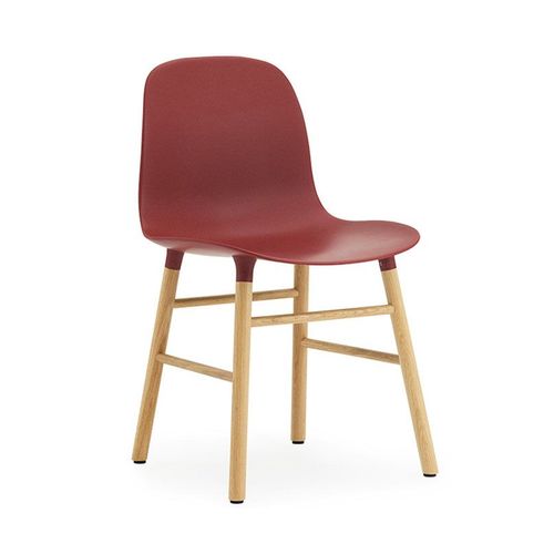Normann Copenhagen Set De 2 Chaises Form Chair Avec Piètement En Chêne (Rouge - Polypropylène Et Chêne)