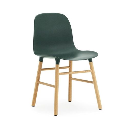 Normann Copenhagen Set De 2 Chaises Form Chair Avec Piètement En Chêne (Vert - Polypropylène Et Chêne)