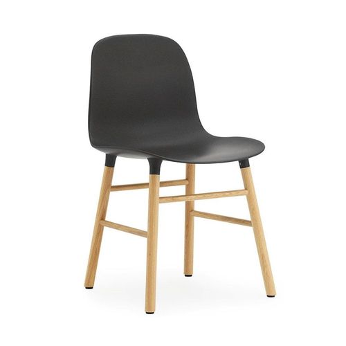 Normann Copenhagen Set De 2 Chaises Form Chair Avec Piètement En Chêne (Noir - Polypropylène Et Chêne)