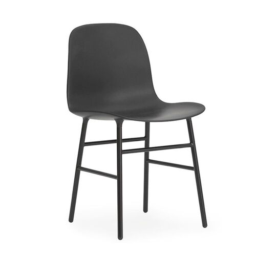 NORMANN COPENHAGEN set de 2 chaises FORM CHAIR avec piètement en acier verni (Noir - polypropylène et acier)