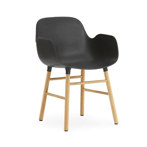 NORMANN COPENHAGEN fauteuil FORM ARMCHAIR avec piètement en chêne (Noir - Polypropylène et chêne)