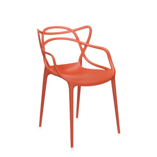Kartell Set De 2 Chaises Masters (Orange Rouille - Technopolymère Thermoplastique Recyclé Soft Touch)