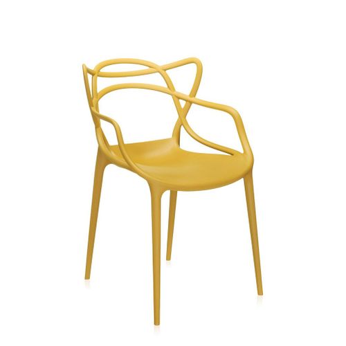 Kartell Set De 2 Chaises Masters (Moutarde - Technopolymère Thermoplastique Recyclé Soft Touch)