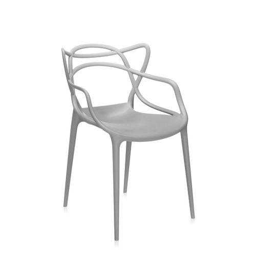 Kartell Set De 2 Chaises Masters (Gris - Technopolymère Thermoplastique Recyclé Soft Touch)